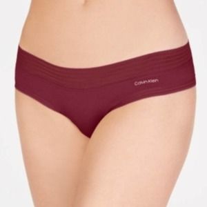 Calvin Klein Striped-Waist Hipster Underwear Red large